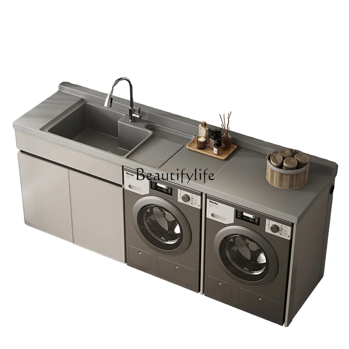 FG40*Space aluminum double washing machine integrated cabinet