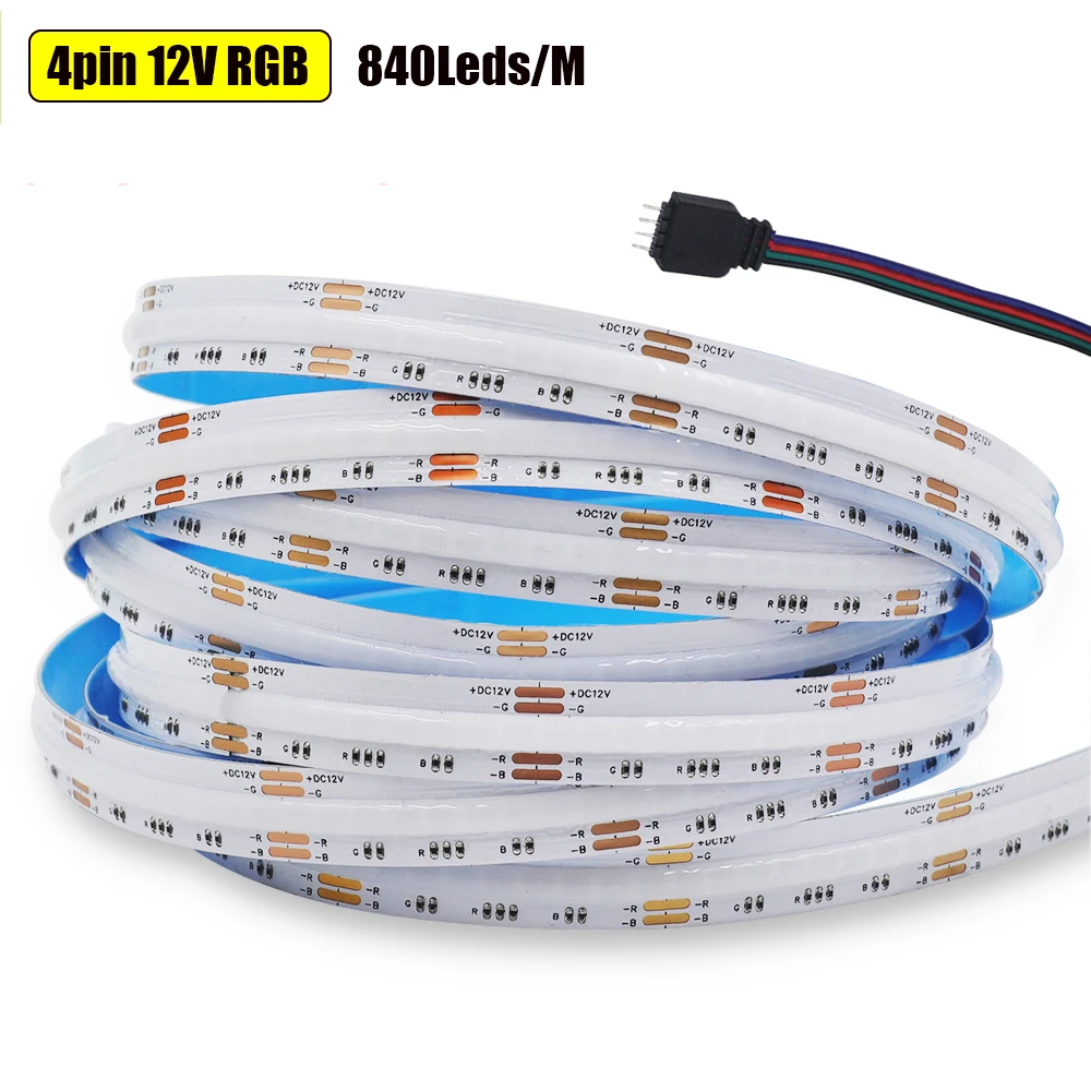 HEGEHE COB LED Strip RGB 12V 4