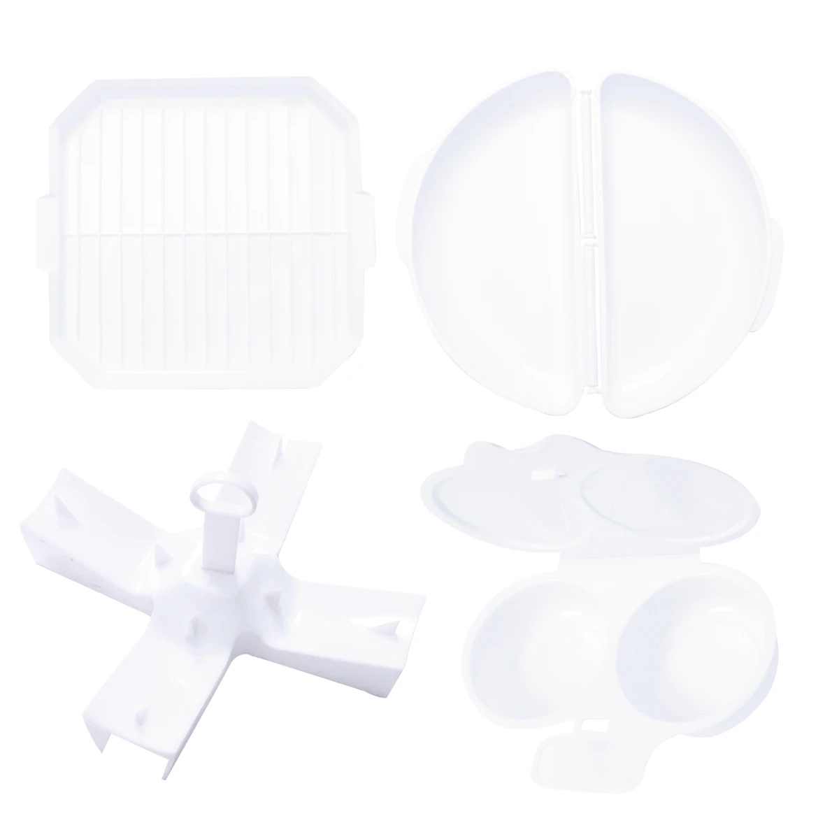 

Four Piece Baking Set Grill Reusable Microwave Steamer Bacon Potato Rack Fried Eggs