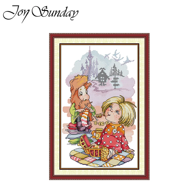 Joy Sunday Cross Stitch Kit Expectation HD Pattern Printed Counted Fabric Aida 16CT 14CT 11CT DIY Embroidery Sets Home Decor New