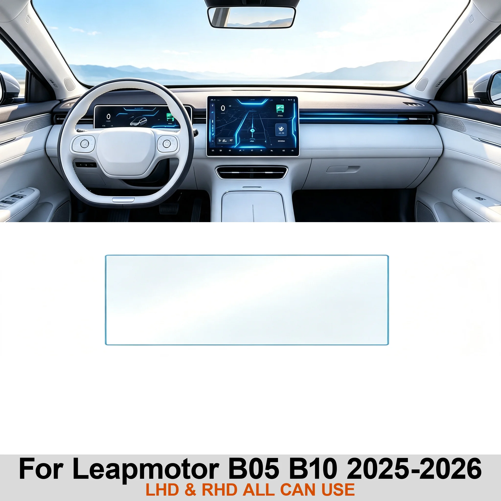 Für Leapmotor B05 B10 2025-2026 Auto-Innenraum Transparente TPU-Schutzfolie Mittelkonsole Armaturenbrett Getriebe Anti-Kratz-Folie – Detail 4