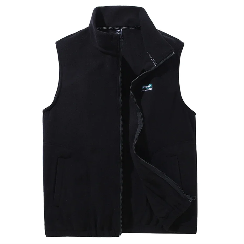 Winter Polar Fleece Vest Men 12XL Plus Size Vests Winter Thick Warm Vests Male Fashion Casual Sleeveless Jacket Big Size 12XL