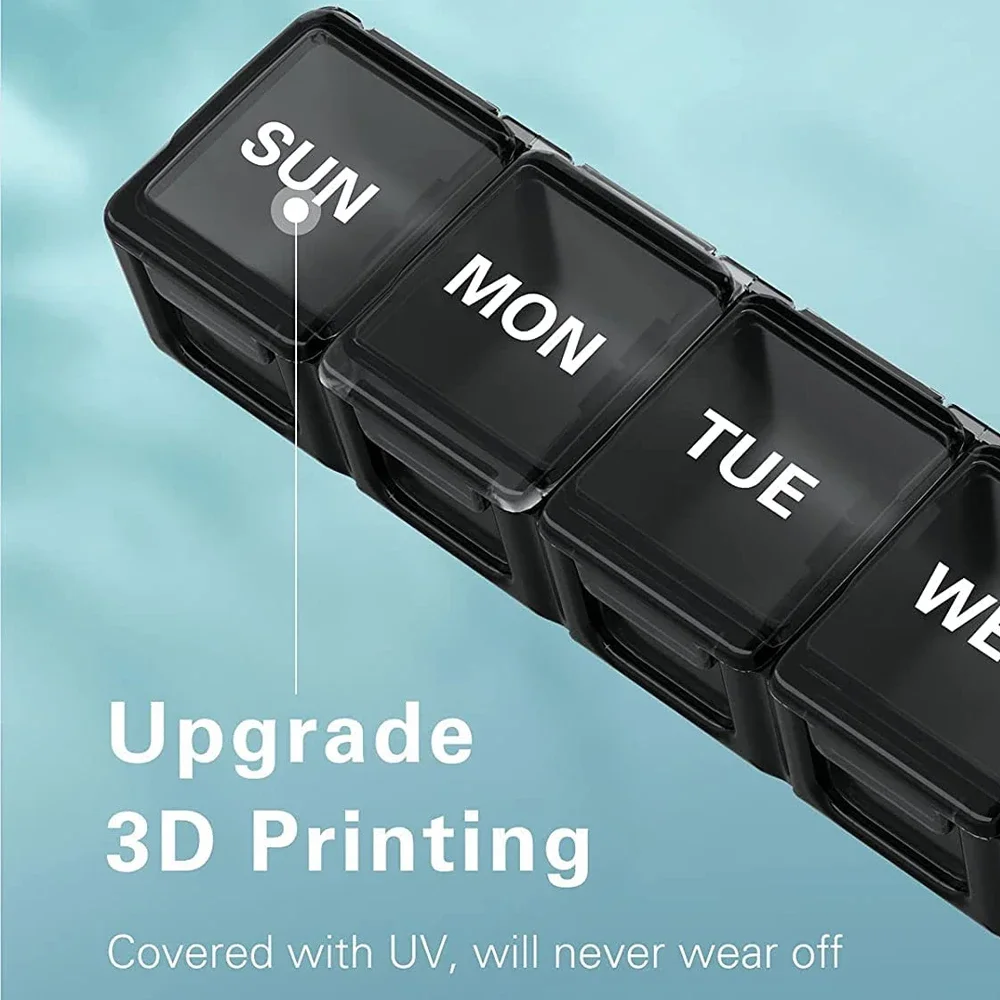 Pill Organizer Weekly Pill Box XL, Big Pill Case 7 Days, Oversize Daily Medicine Organizer, Travel Pill Container, Pill Holders