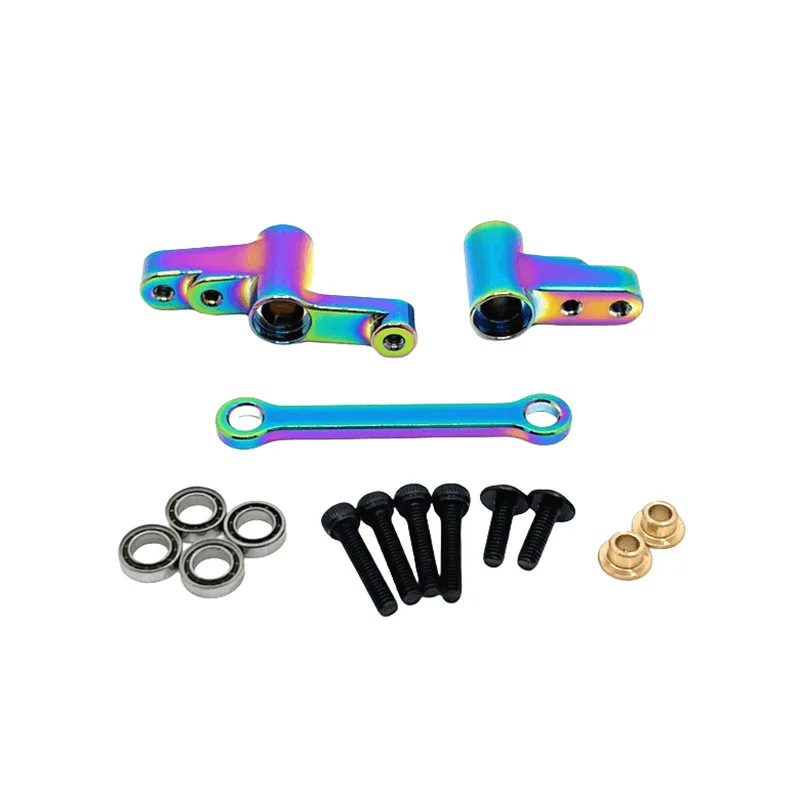 Front steering components & bearings For MJX 1/14 14304 14303 14302 14301 A RC Car upgrade parts MultiColor vacuum plated parts