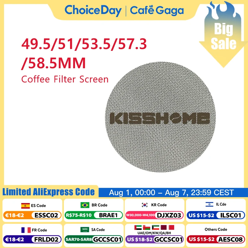 KISSHOME – écran de rondelle à expresso 51mm 53.5mm 58.5mm 57.3mm, filtre à mailles, porte-filtre, outils Barista, accessoires de Machine à café