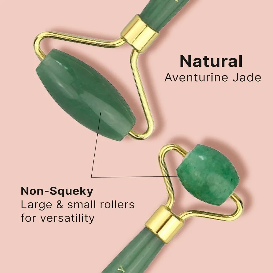 Jade Roller สําหรับใบหน้า Smoothes Fine Lines ริ้วรอย Face Massager Skin Care เครื่องมือขนาดเล็ก Eye Roller สําหรับ Puffy Eyes DePuffing