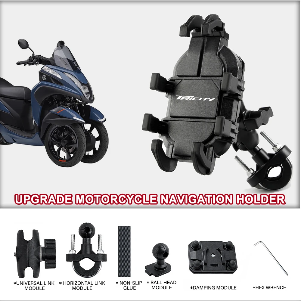 Four Groups Of Shock Absorption Modules Durable Navigation Holder For Tricity 125 155 Tricity 300 Tricity125  Tricity155 Alloy