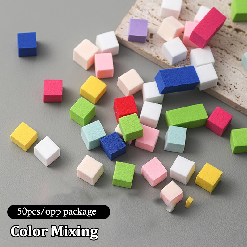 50/100pcs Gradient Suqare Sponge Brush Nail Art Sponge Set for DIY Nail Art Gel Polish Brush Glitter Powder Manicure Accessory