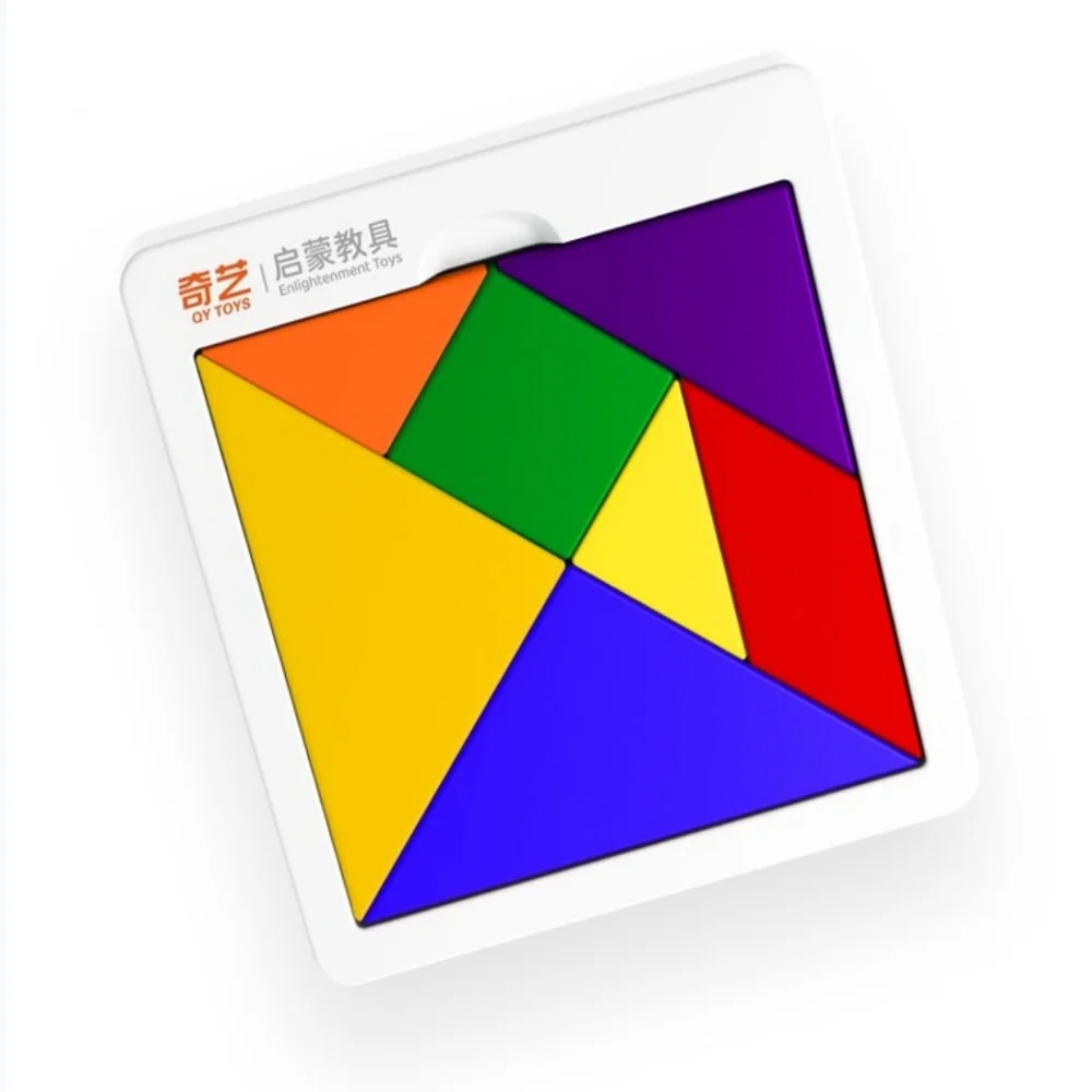 Пластиковый красочный пазл Qiyi Tangram, Мультяшные животные, трафик, танграмма, пластиковая игрушка-пазл, развивающая игрушка, подарок для детей