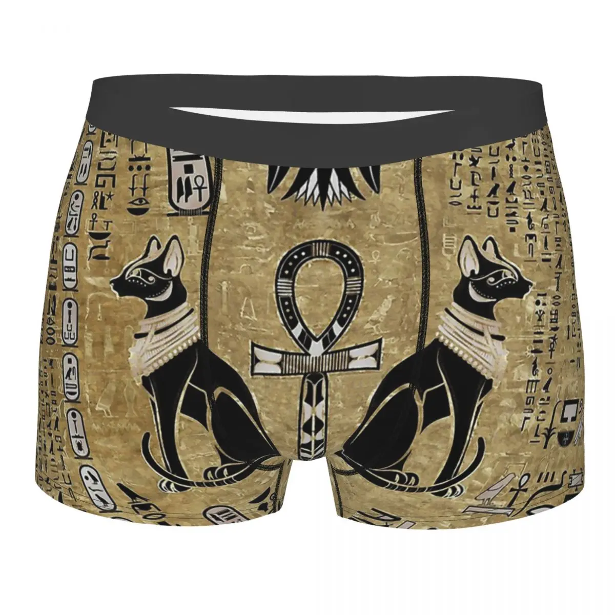 Ancient Egypt Bastet Egyptian Cats And Ankh Cross Underpants Breathbale Panties Man Underwear Print Shorts Boxer Briefs