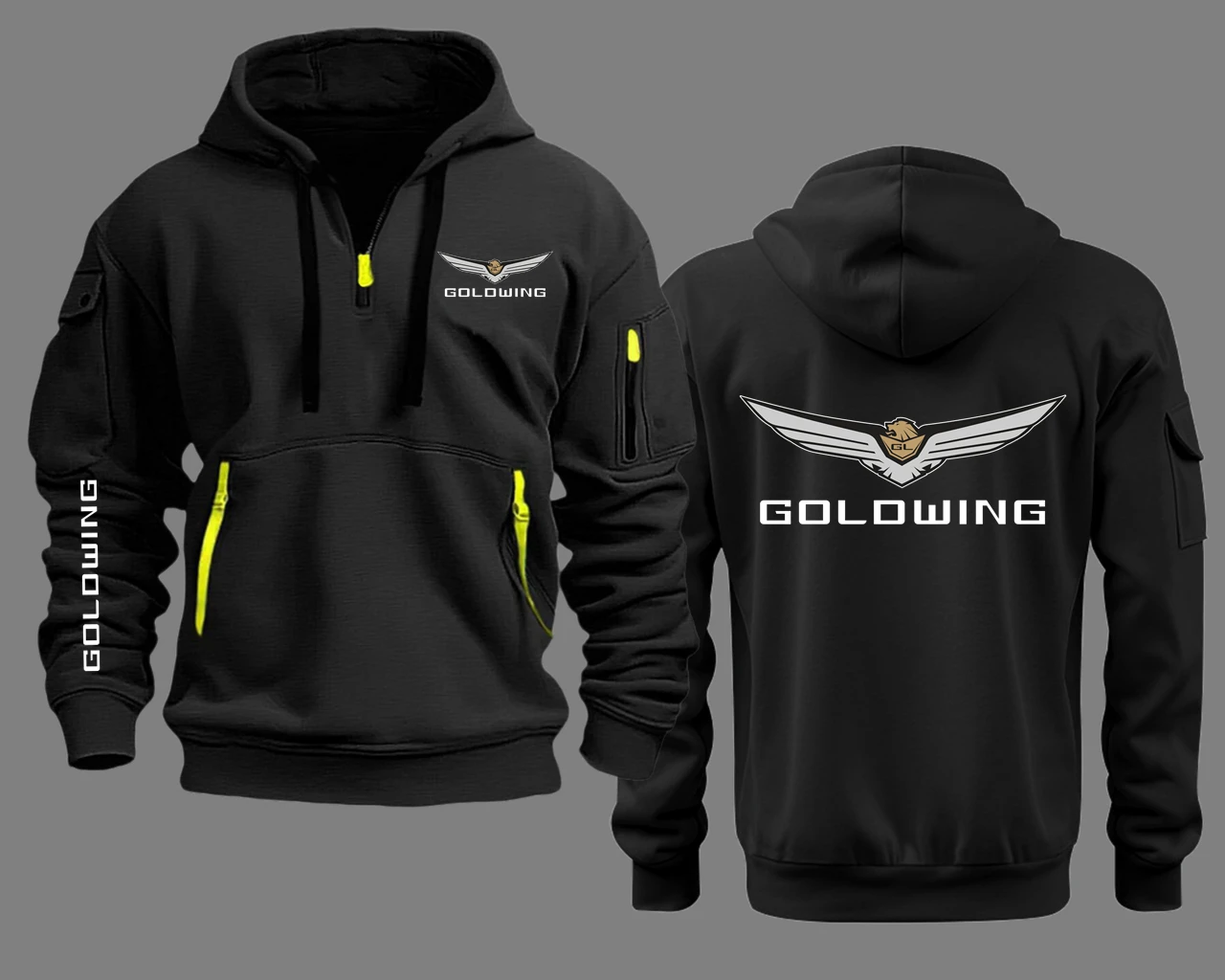 Semi-zip com capuz motocicleta asa de ouro gl1500 gl1800 moletom com capuz masculino goldwing moletom masculino com capuz homem jaqueta casaco