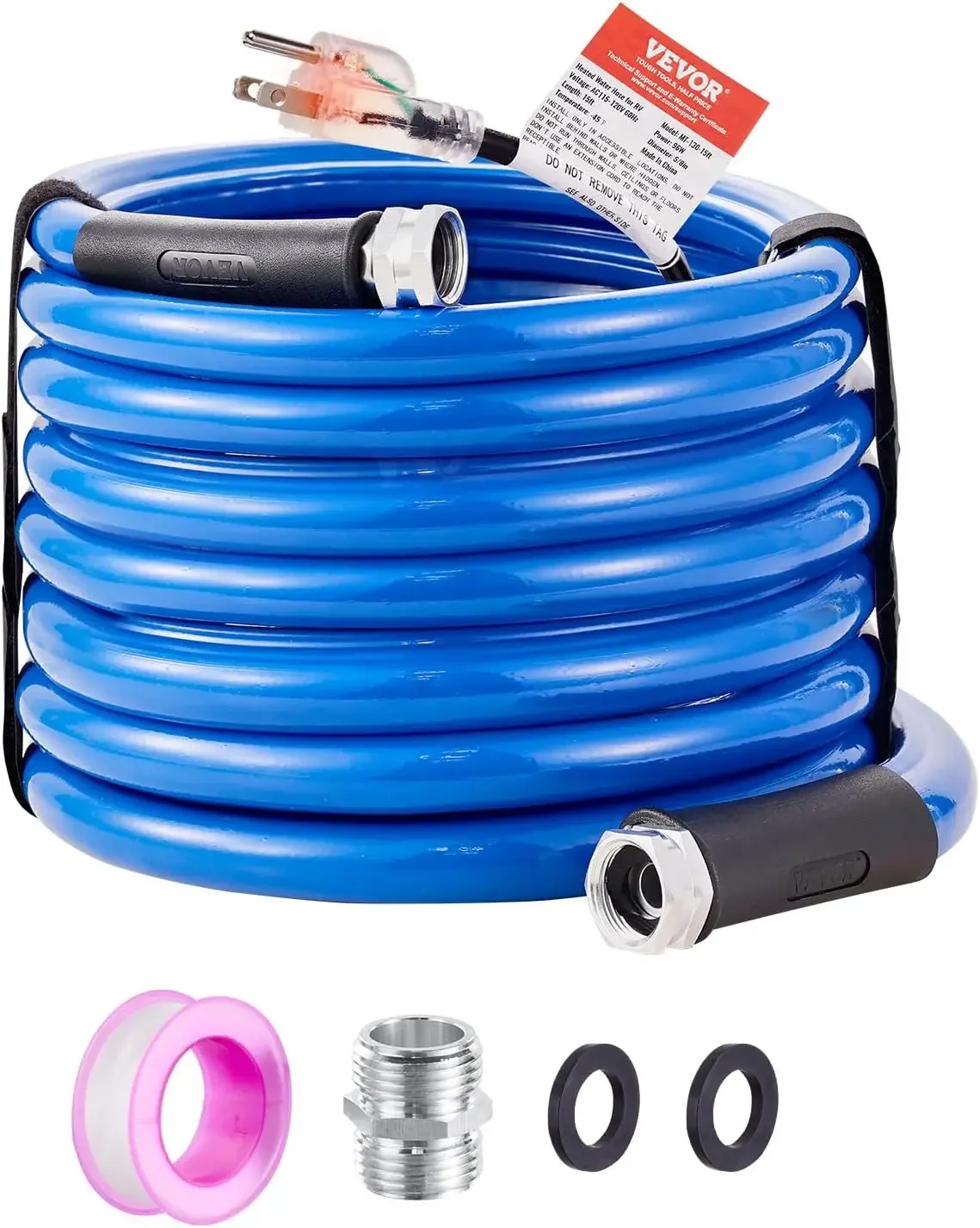 30ft Heated Water Hose for RV, Heated Drinking Water Hose Antifreeze to -45°F, Automatic Self-regulating