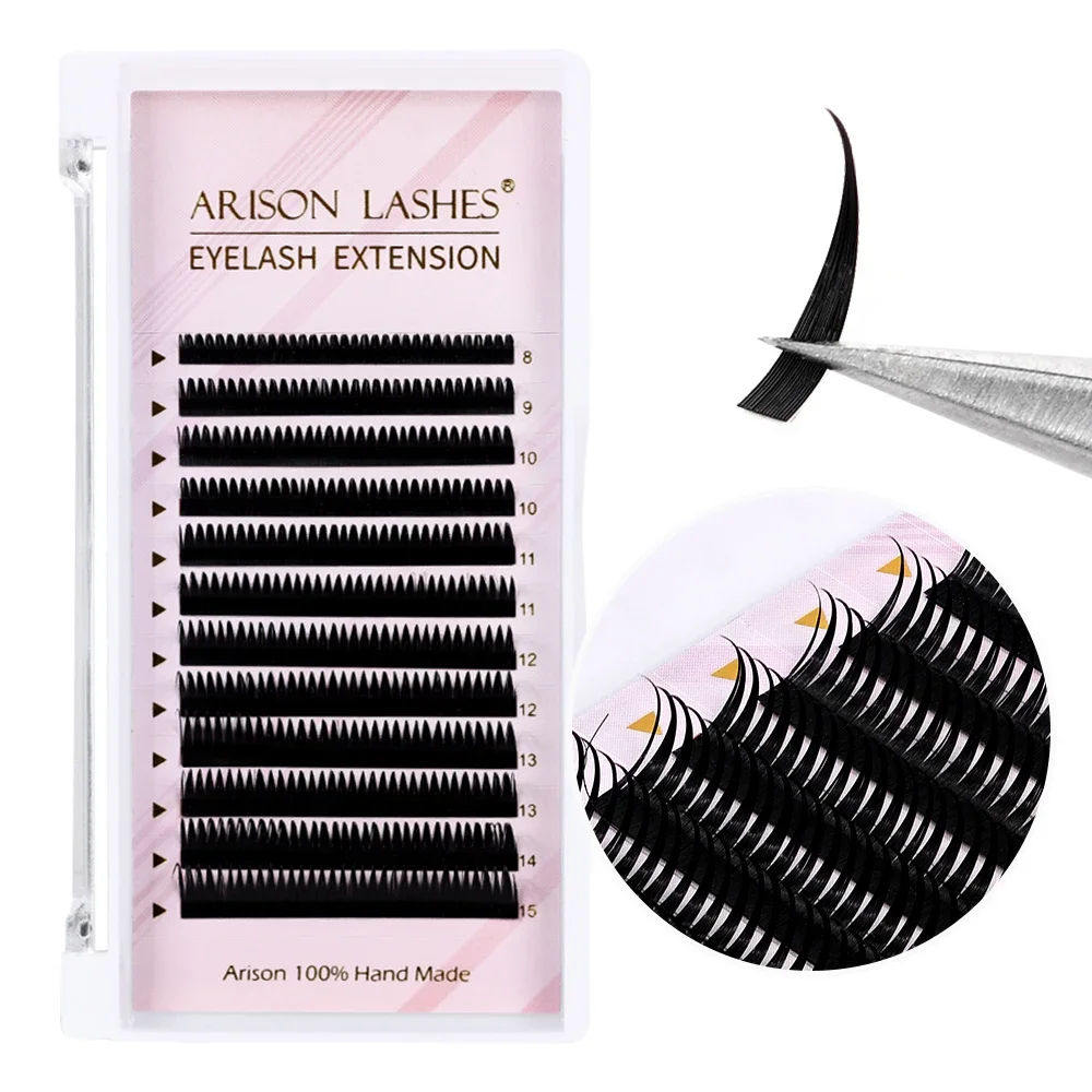 ARISON New Wet Eyelashes Extension Flat Classic False Eyelash Clusters Spikes Bundles Individual Mink Lashes For Wholesale