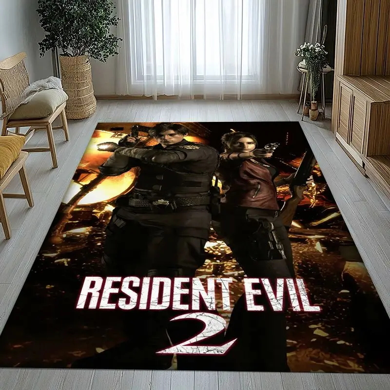 Vintage Game R-Resident Evil Leon Soft Non-Slip Area Rug for Living Room,Bedroom Playroom Carpet Mat for Sofa,Home Decor Gift