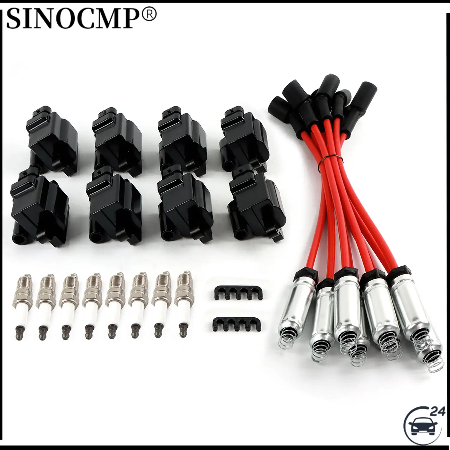 

8pcs Ignition Coils +8pcs Iridium Spark Plugs+8pcs Spark Plug Wires 2556893 12558693 For Chevy GMC 4.8L 5.3L 6.0L 8.1L UF271