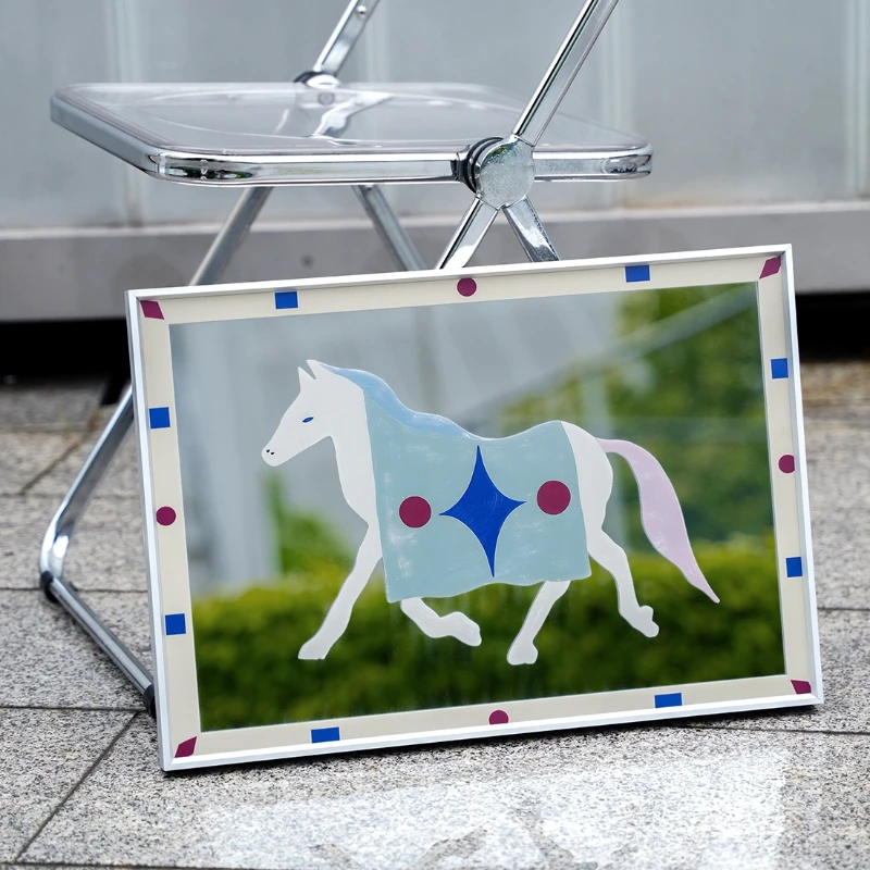 Creativity Bauhaus Pony Decorative Painting Modern Minimal Wall Art for Living Room Decorative Mirrors Bedroom Dining Home Decor