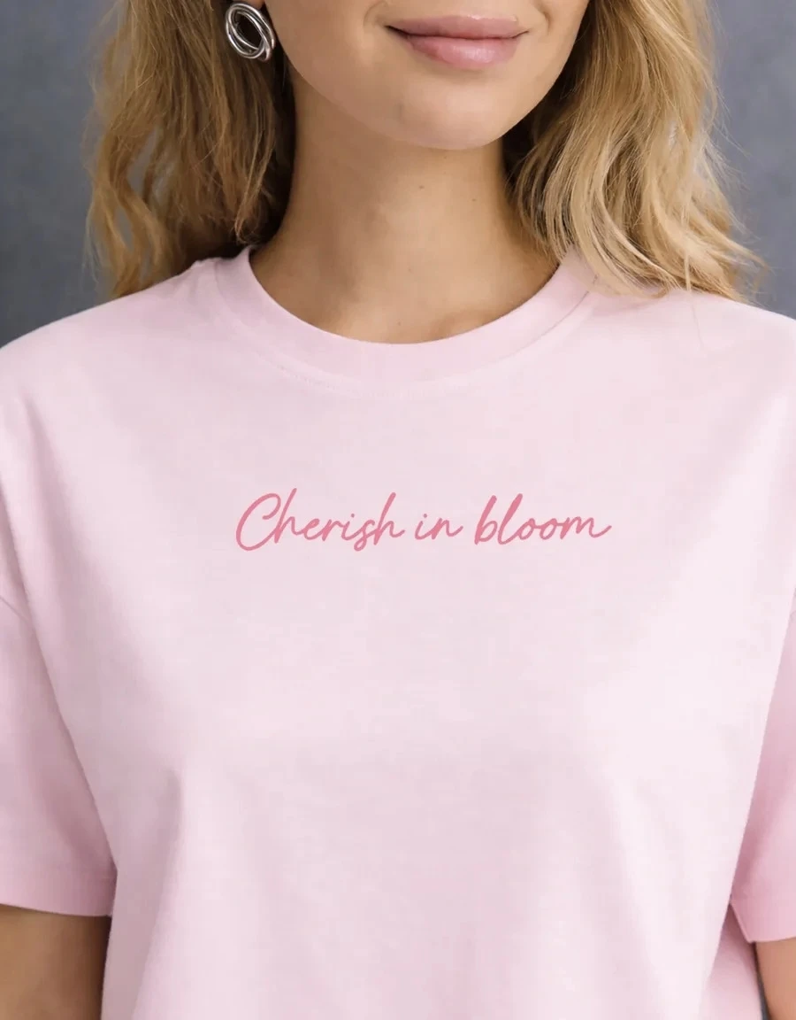 Casual Fashion Printed Loose Short Sleeve T-shirt Women's Cotton round Neck Top Comfortable Breathable Sweat Absorbent Shirt