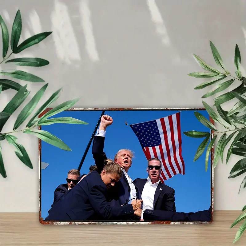 Affiche d'art mural en métal et aluminium pour la décoration intérieure, signe de Trump, être tiré, tout en ultring, un discours