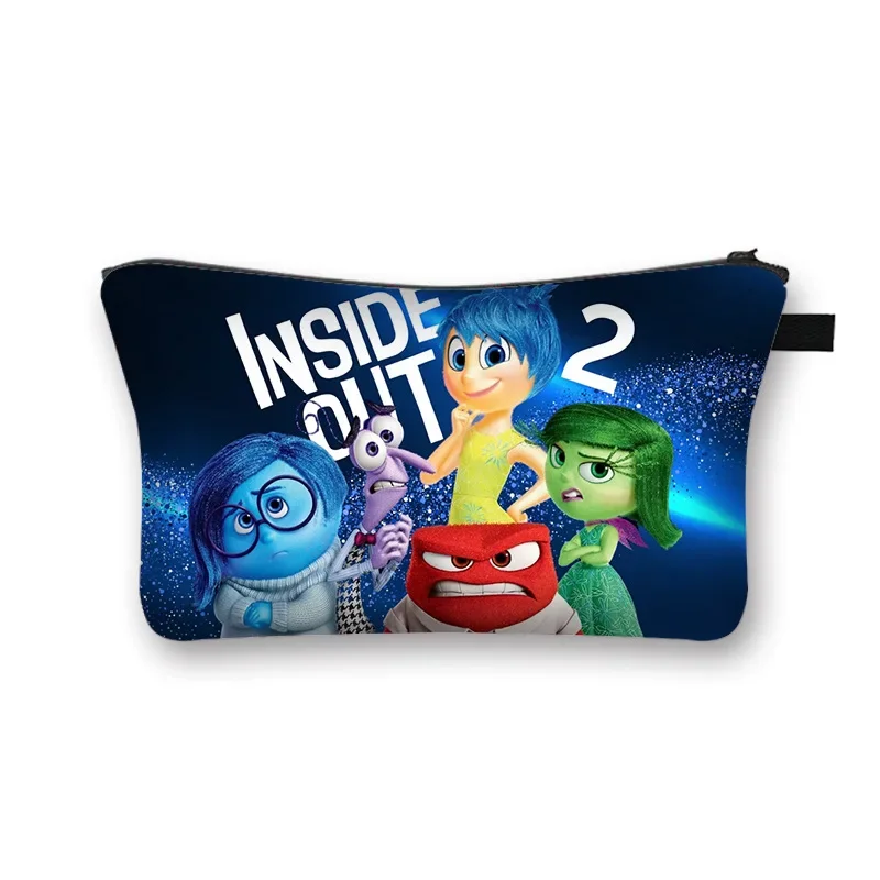 Disney Inside Out 2 Woman\'s Makeup Bag Cartoon Stitch Zipper Mini Coin Wallet Children\'s Handbag Birthday Gifts Cosmetic Bags