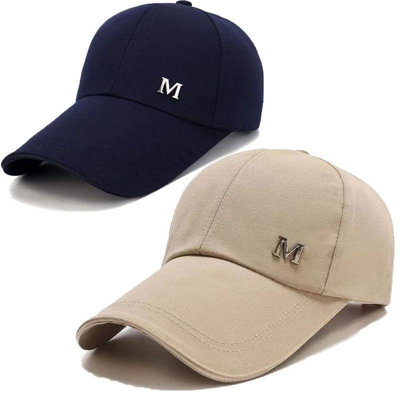 Men Women Baseball Cap Summer Cotton Hat Snapback Hip-Hop Cap Adult Sport Sun Hat Casual Long Brim Sunscreen Golf Cap