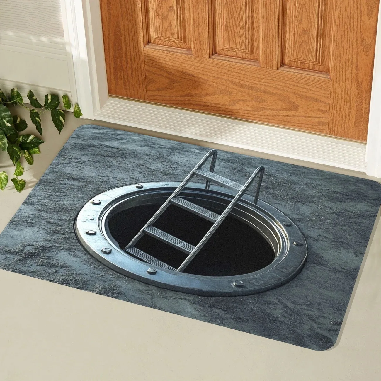 VIKAMA 3D Visual Trap Diatom Mud Floor Mat, Bathroom Water-Absorbing Anti-Slip Foot Mat, Entrance Door Mat, Home Decoration