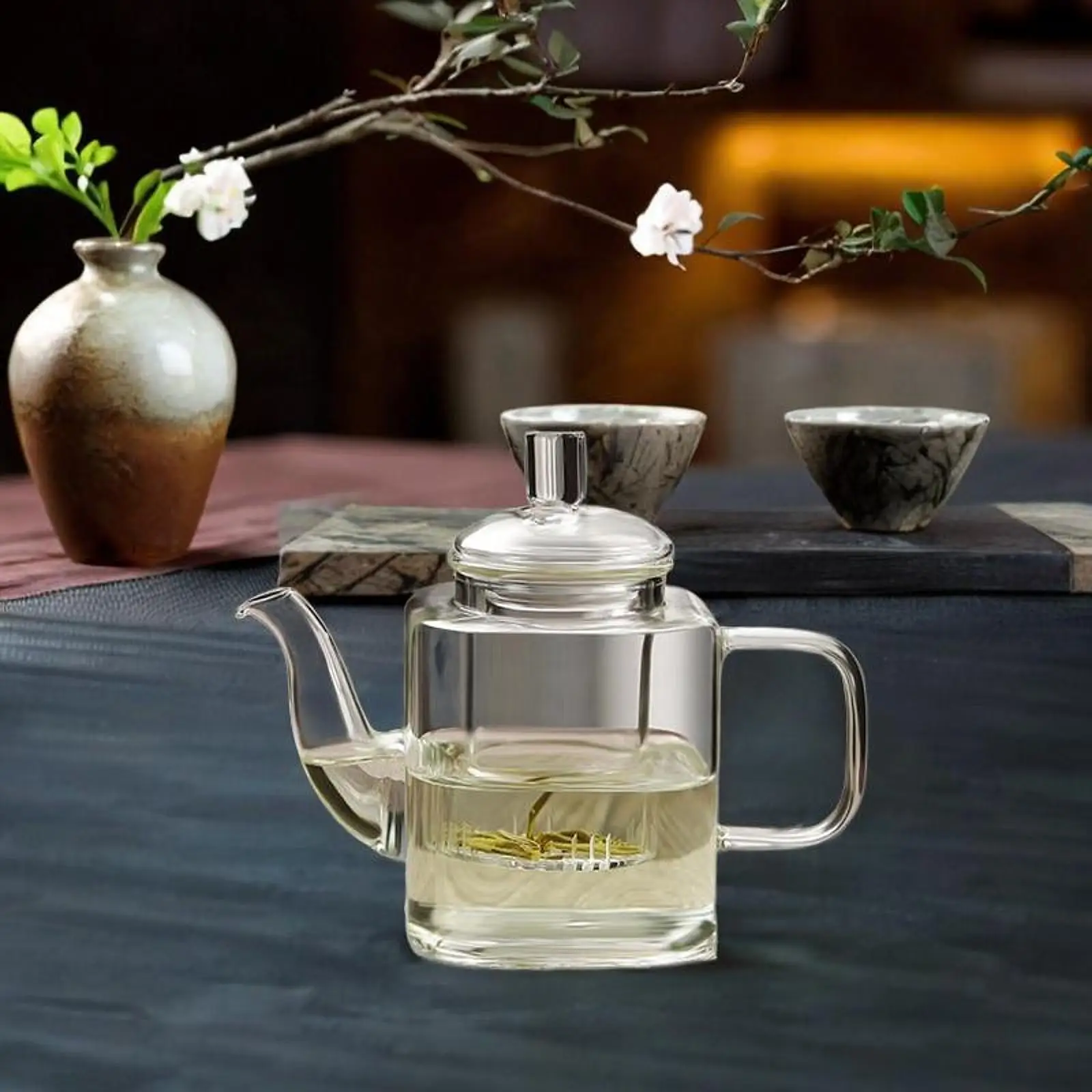 

Стеклянный чайник, чай для процветания, 350 мл, чайный горшок кунг-фу, варочная поверхность со съемным заварочным устройством, прозрачный чайник для листьев, для дома, бара