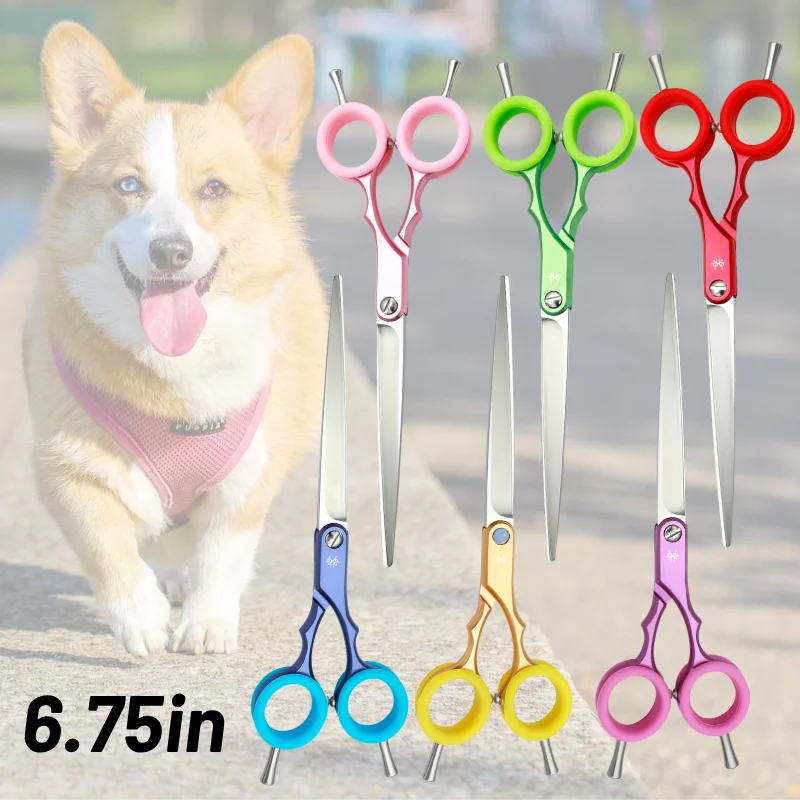 

6.75in Dog Grooming Scissors Japan VG10 Steel Professional Pet Scissors Sharp Pet Shears for Dogs Cats Grooming aseo para perros
