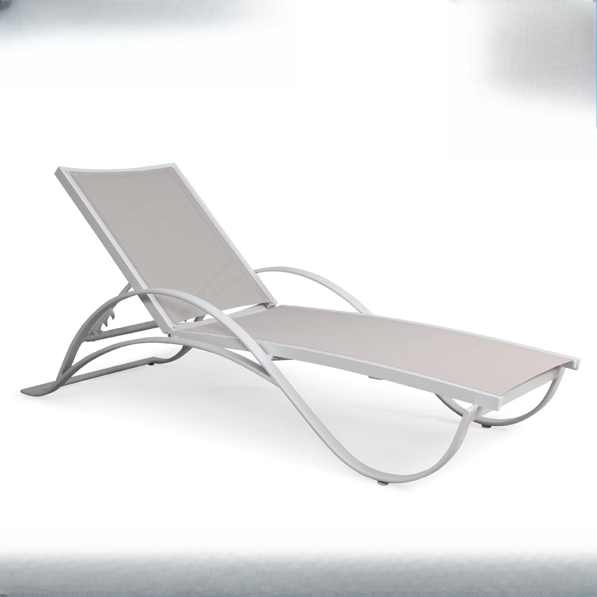 Cadeira de praia de malha externa, cama de apoio de braço de malha externa