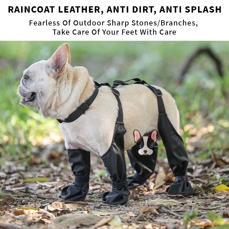 1set Pet Rain Shoes Dog Rain Boots Waterproof Dog Boots Small Puppy Medium Large Dogs Pet Booties Anti-Slip Dog Shoes Rain Snow