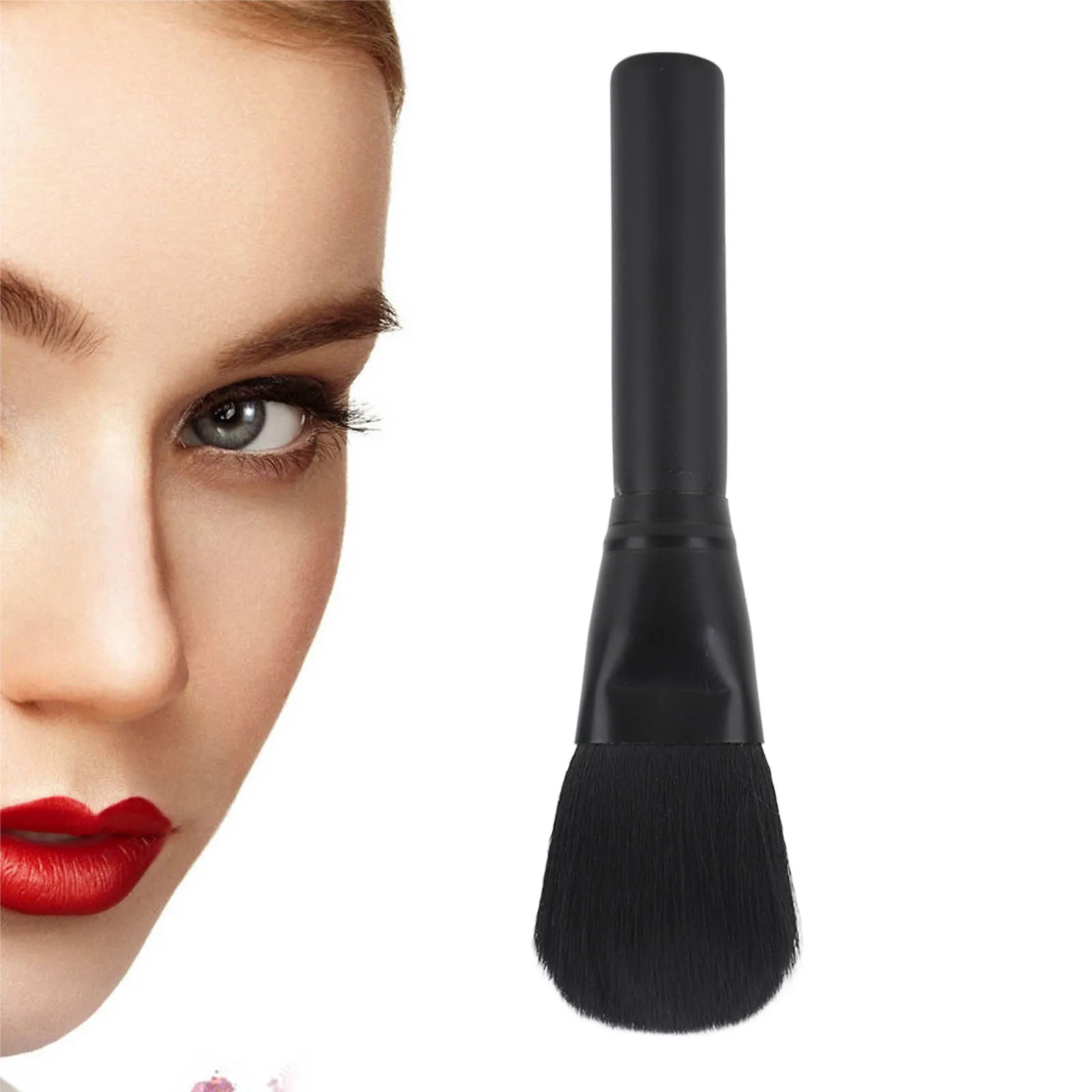 Large Powder Makeup Brush Soft Fluffy Wide Flat Top Blending Brush For Foundation Blush Black