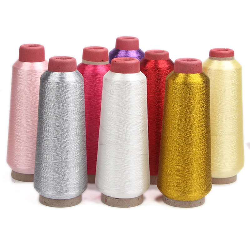 3600m/roll Polyester Embroidery Thread Knitting Yarn Metallic Yarn Bright Silk Gold Silver Thread DIY Manual Cross Stitch Sewing