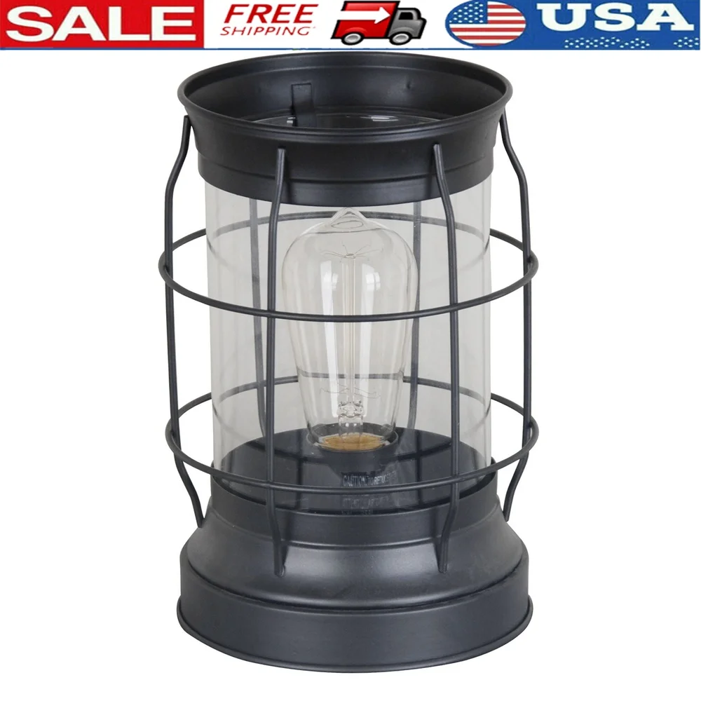 

Современный бронзовый стеклянный фонарь Эдисона, внутренний светильник в винтажном стиле, высота 9 дюймов, металлическая основа, клетка, линейный переключатель, энергоэффективный