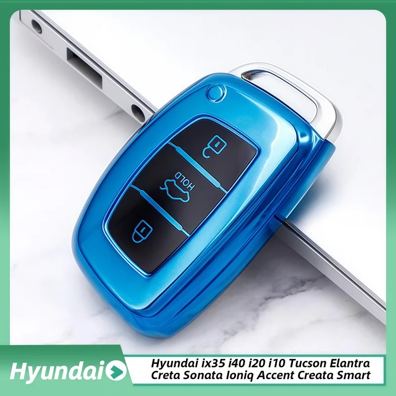 

3 Buttons TPU Car Key Case For Hyundai ix35 i40 i20 i10 Tucson Elantra Creta Sonata Ioniq Accent Creata Smart Remote Fobs Cover