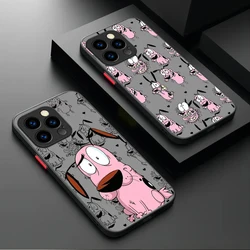 Cartoon Courages Cowardly Dog Case For iPhone 15 14 13 12 11 Pro Max mini X XR XS 7 8 6 Plus SE 2020 Matte Hard PC Bumper Cover