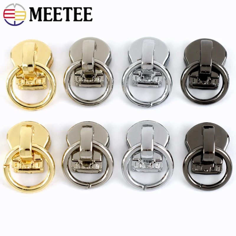 

5/10pcs Meetee 5# Zipper Sliders for Metal Zippers O Ring Zip Head Puller Bag Clothes Luggage Repair Kits DIY Sewing Accessories