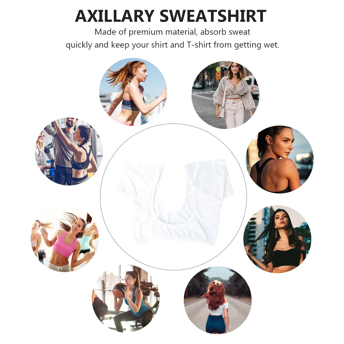 

Sweat Pad Vest Women Underarm Shirt Proof Pads Undershirts Girls Armpit Bands Reusable Elastic Summer Workout Clothes