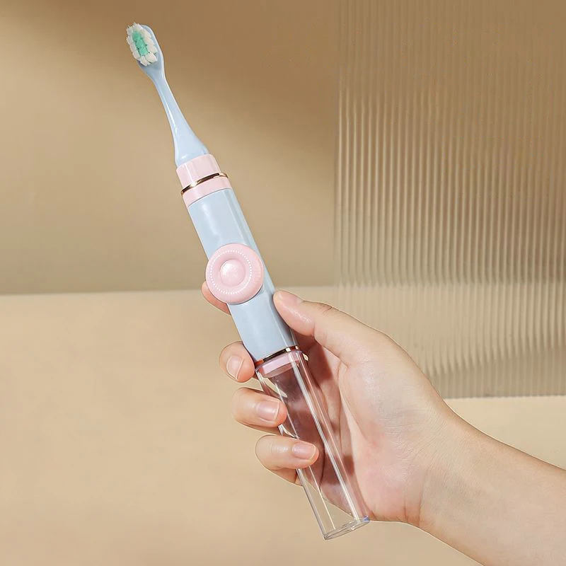 1 قطعة 2-IN-1 فرشاة الأسنان المحمولة القابلة للطي مع غطاء غبار السفر فرشاة الأسنان مجموعة أدوات تنظيف الأسنان الإبداعية يمكن أن تحمل معجون الأسنان #4