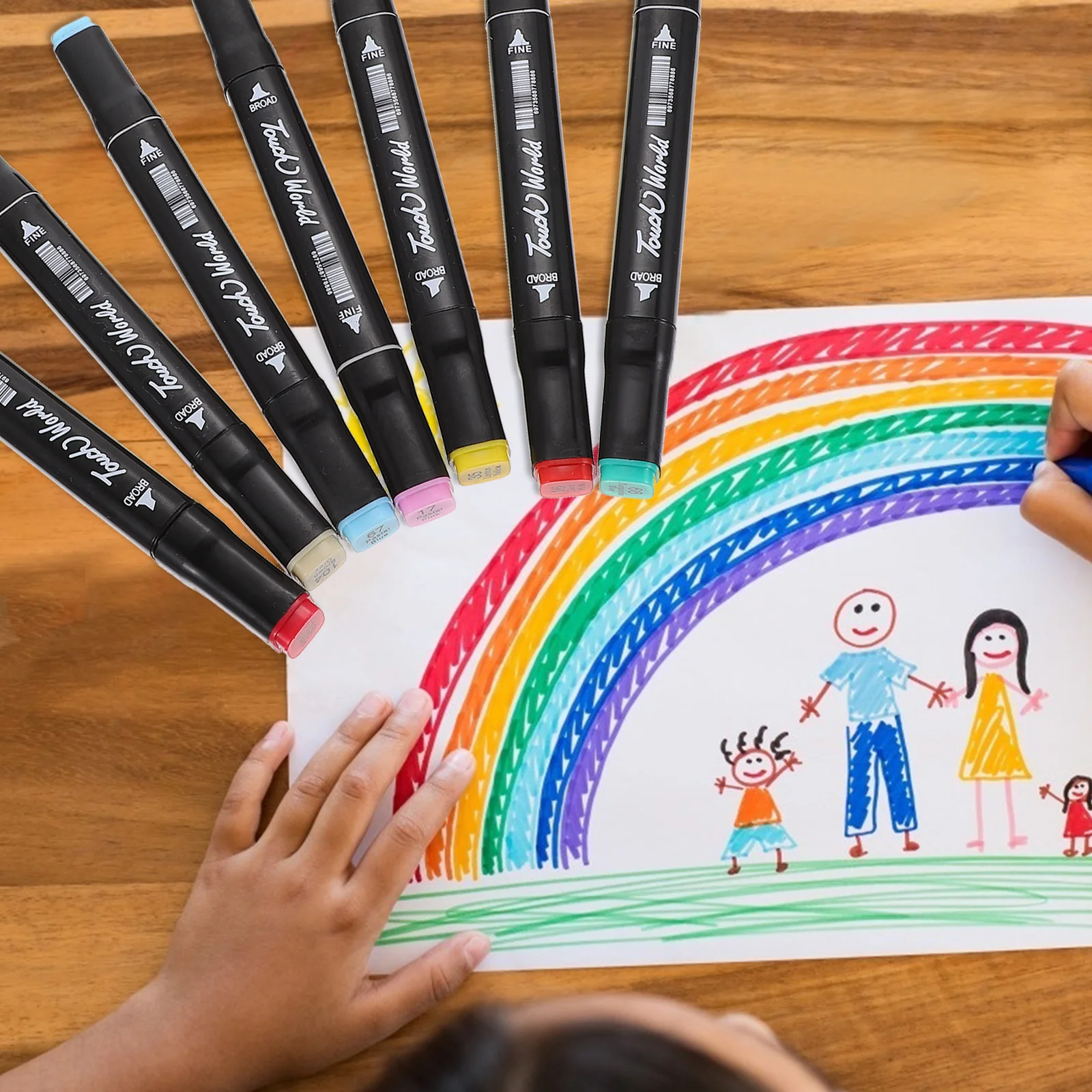 1 Set Set di pennarelli a 80 colori Pennarelli creativi a doppia testa Penne da colorare ad asciugatura rapida per dipinti Schizzi Disegno