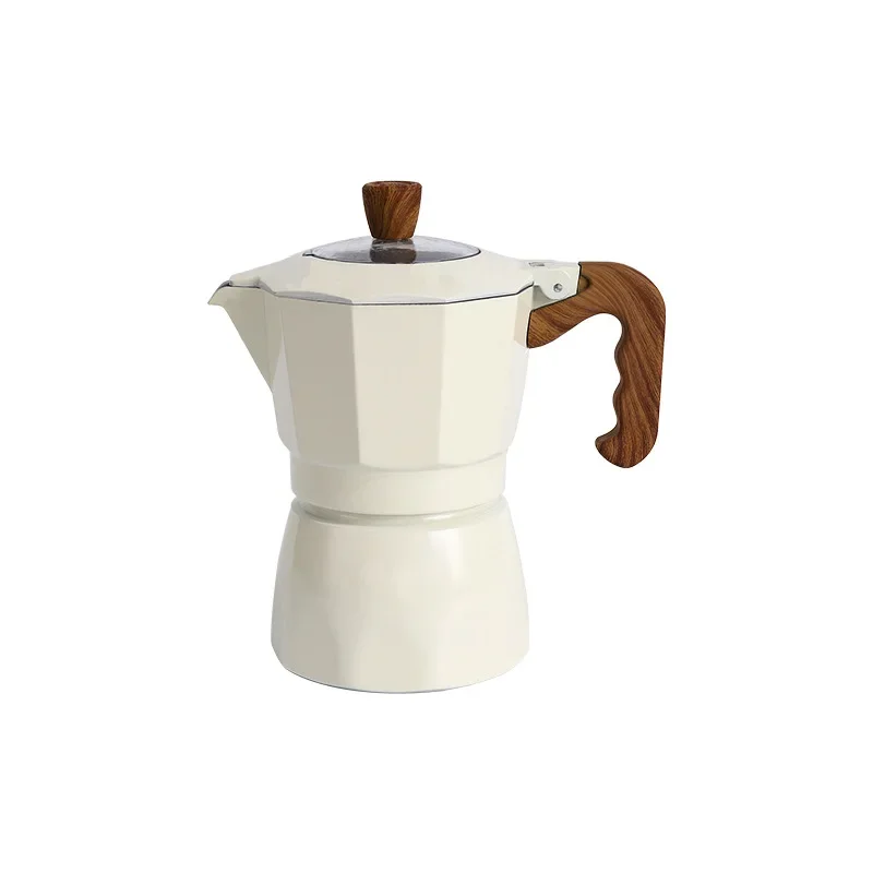 Double valve Moka Po Food Grade Wooden Handle Mocha Pot Household Italian Espresso Coffee Maker Coffee Accessories