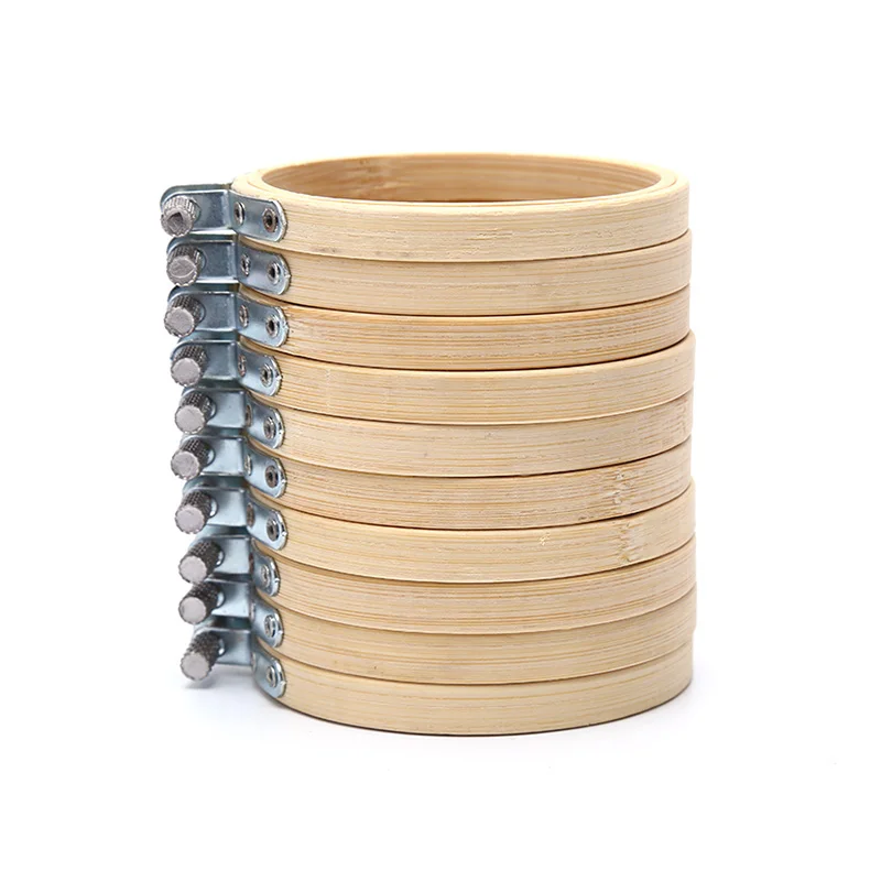 1pc Bamboo Cross Stitch Hoops Set Embroidery Frames Set Sewing Tools Accessories With Sewing Scissors Stitching Needles