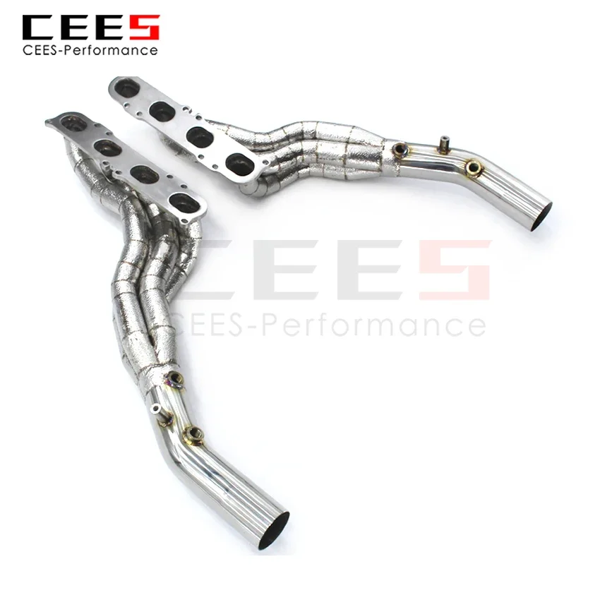 CEES Exhaust System For Mercedes-Benz C63 AMG Headers Stainless Steel Test Pipe No cat Downpipe