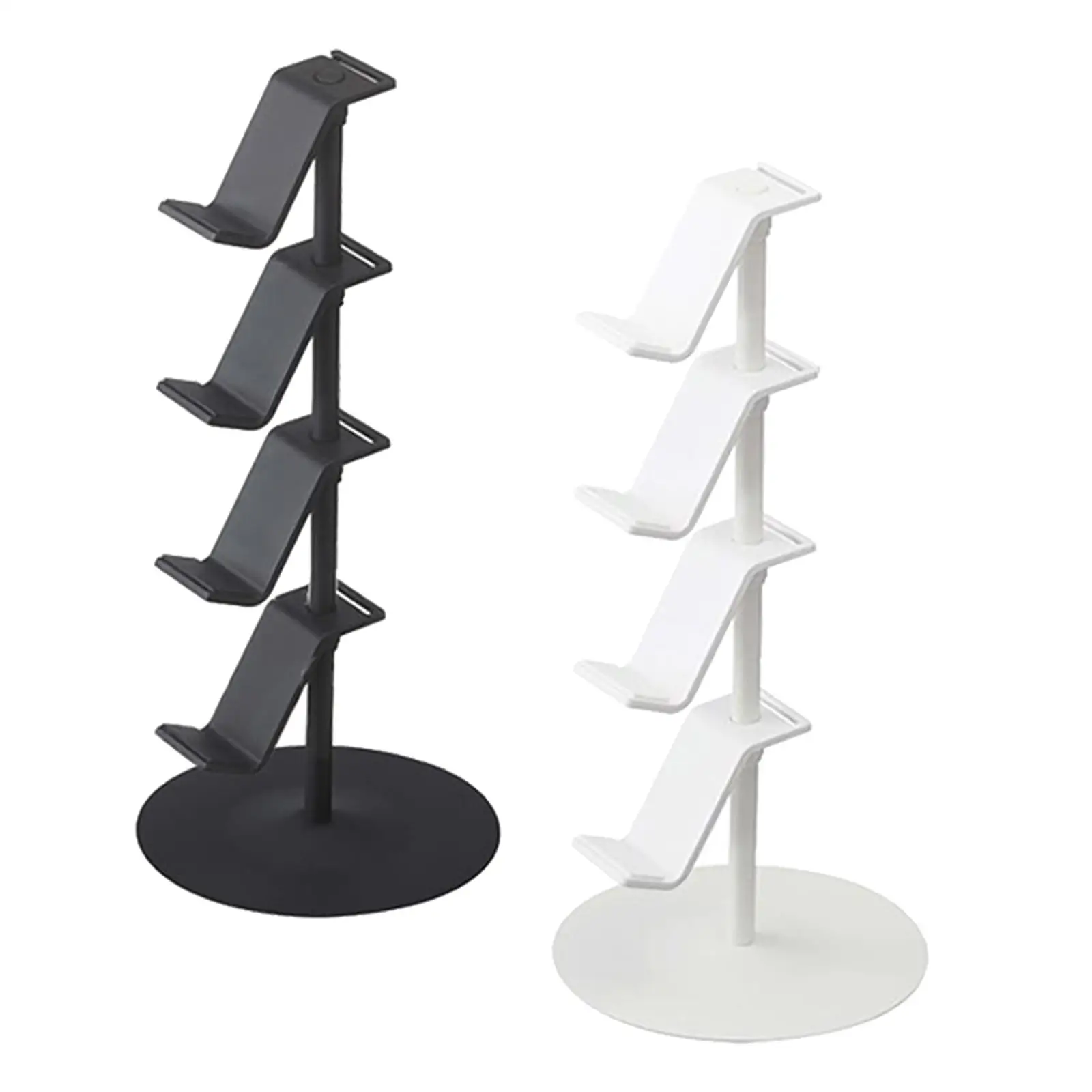 Four Tier Controller and Headphone Organizer Adjustable Height Storage Rack for Gamer Accessories Setup Gaming Room