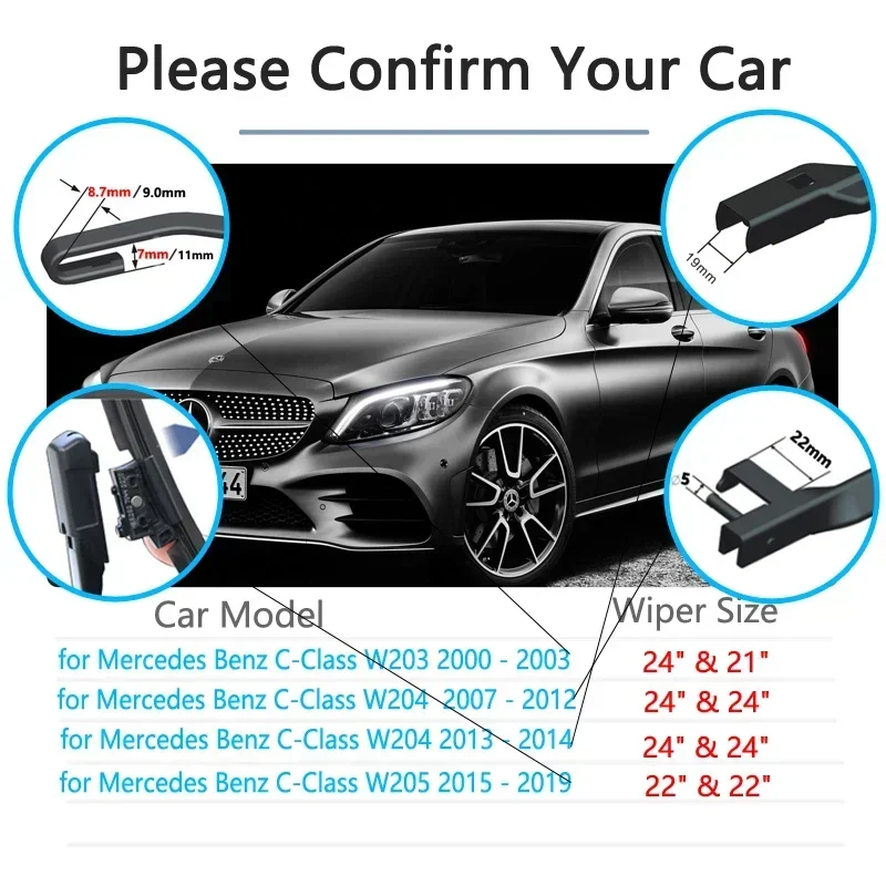 For Mercedes Benz C-Class W203 W204 W205 C-Klasse C180 C200 C220 C250 C300 Pióro wycieraczki Akcesoria samochodowe Wycieraczki przedniej szyby