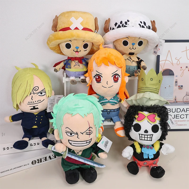 Original One Piece Plush Gear 5 Luffy Roronoa Zoro Sanji Brook Chopper Karoo Soft Plush Toys Gift Birthday