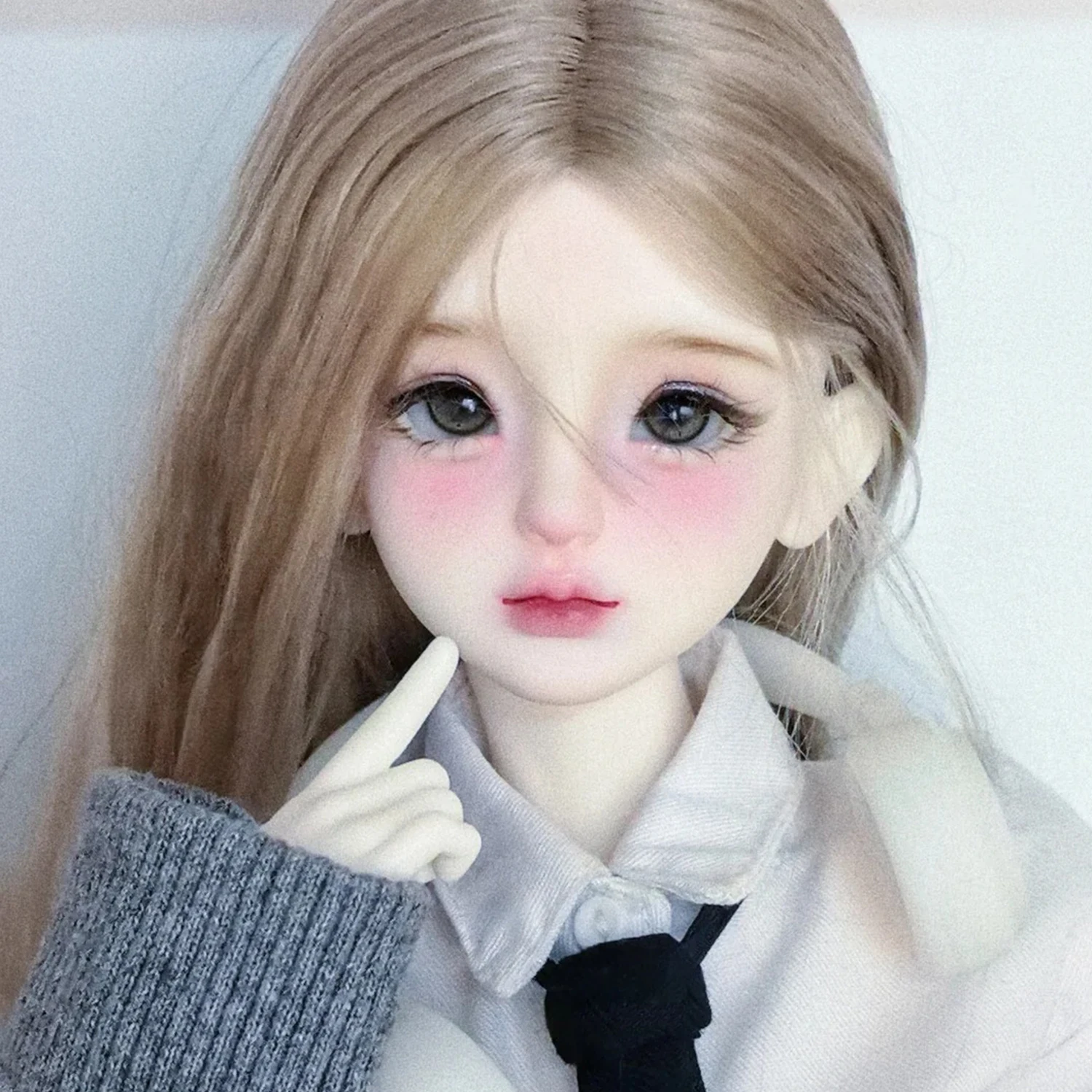 Pré-encomenda boneca bjd yuri figura de resina em escala 1/4 com lábios mortais e cabeça de expressão de recursos macios, boneca nua colecionável poseable