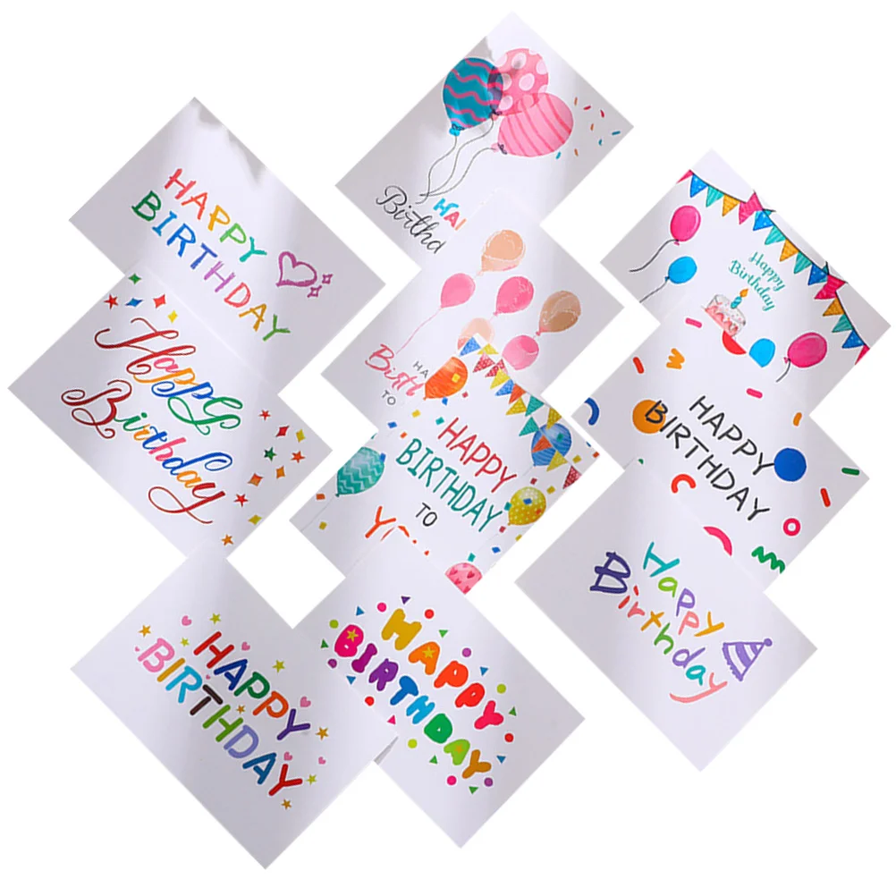 

10 Pcs Greeting Cards Birthday Paper Happy Blessing for Women Simple Girls Bulk