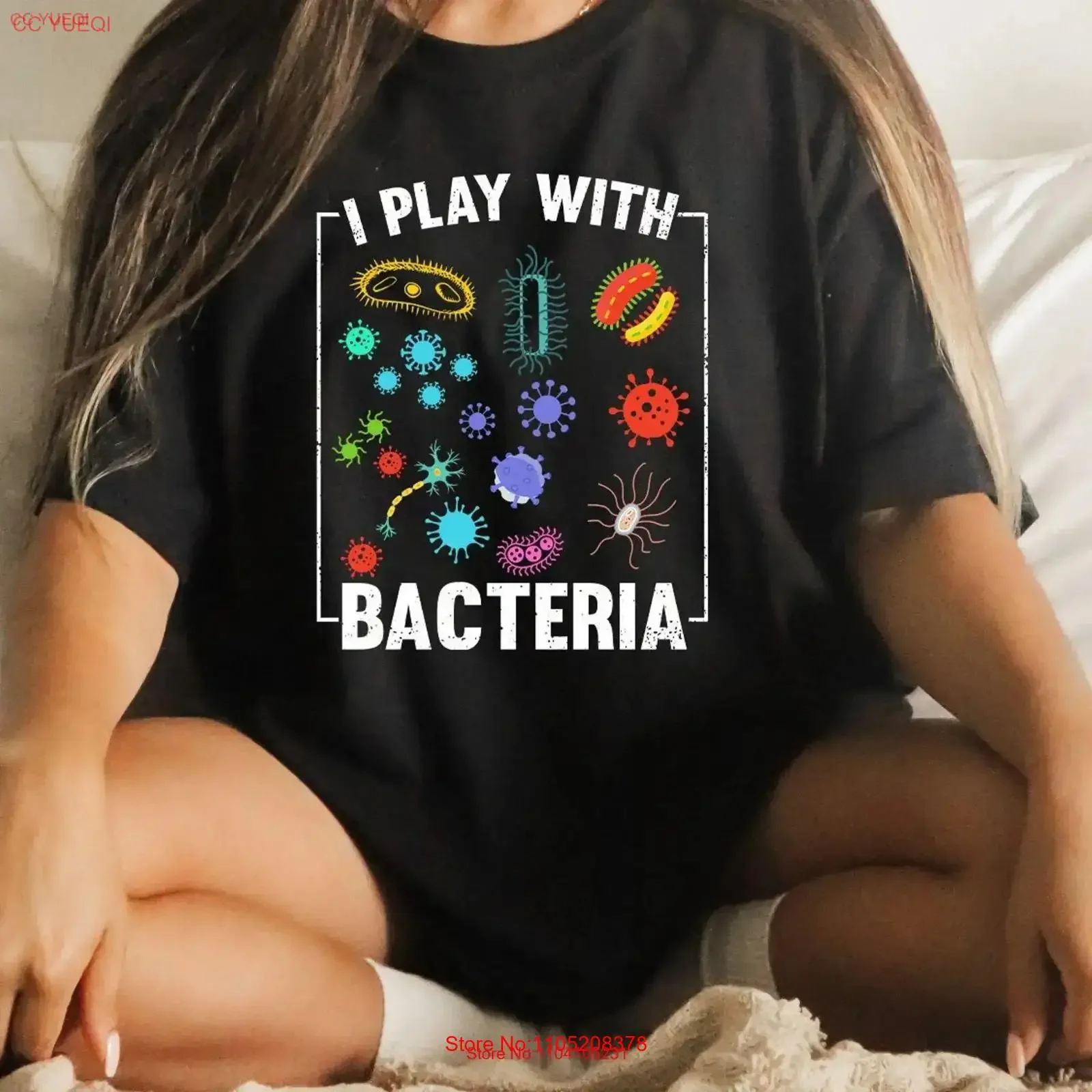 

Футболка с микробиологией, научная забавная надпись, я играю с бактерий, микробиология, студенческий биолог, лаборатория, винтажная стираная мода