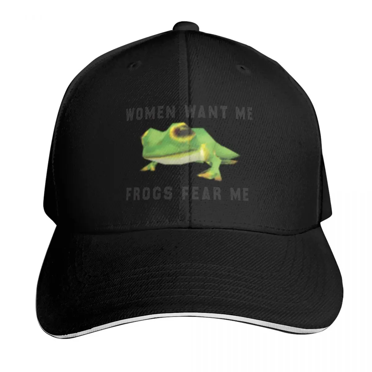 Women Want Me, Frogs Fear Me Baseball Cap Sun Protection UPF 50+ Breathable Mesh Back Adjustable Buckle Closure