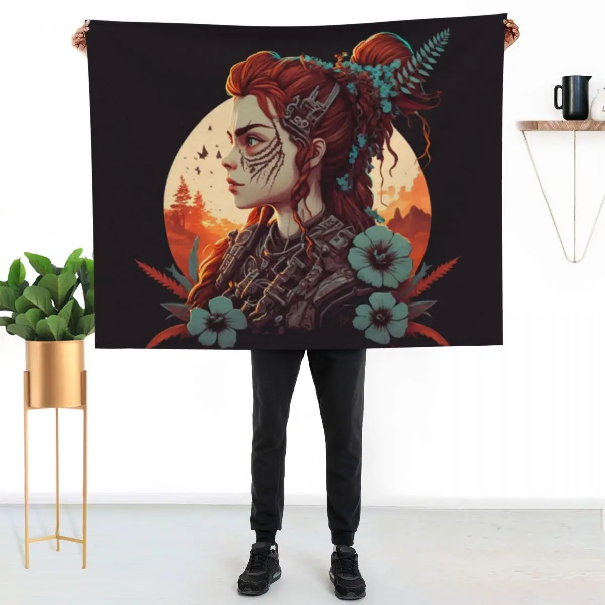 

Horizon zero dawn Aloy Throw Blanket Stylish Decor Blanket Gift for Friends Roommate