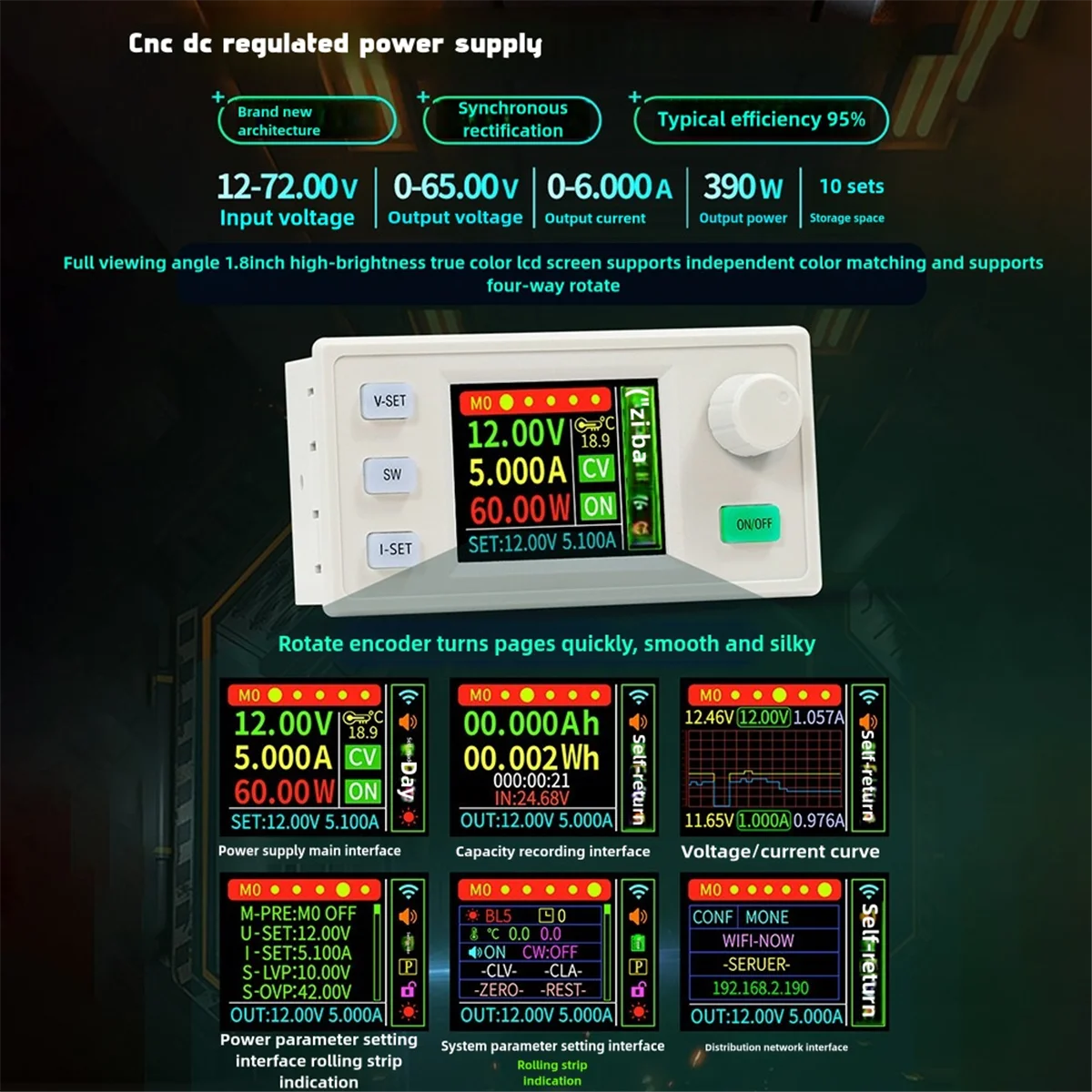 A03R XY6506S Adjustable DC Regulated Power Supply+433M Kit Constant Voltage Constant Current 65V 6A 390W Step-Down Module